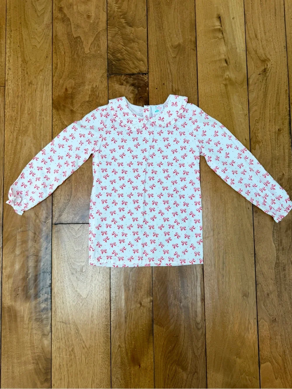 Stitchy Fish Girls 8 Coral Corduroy Jumper & Bow Blouse 2 Piece Set NWOT